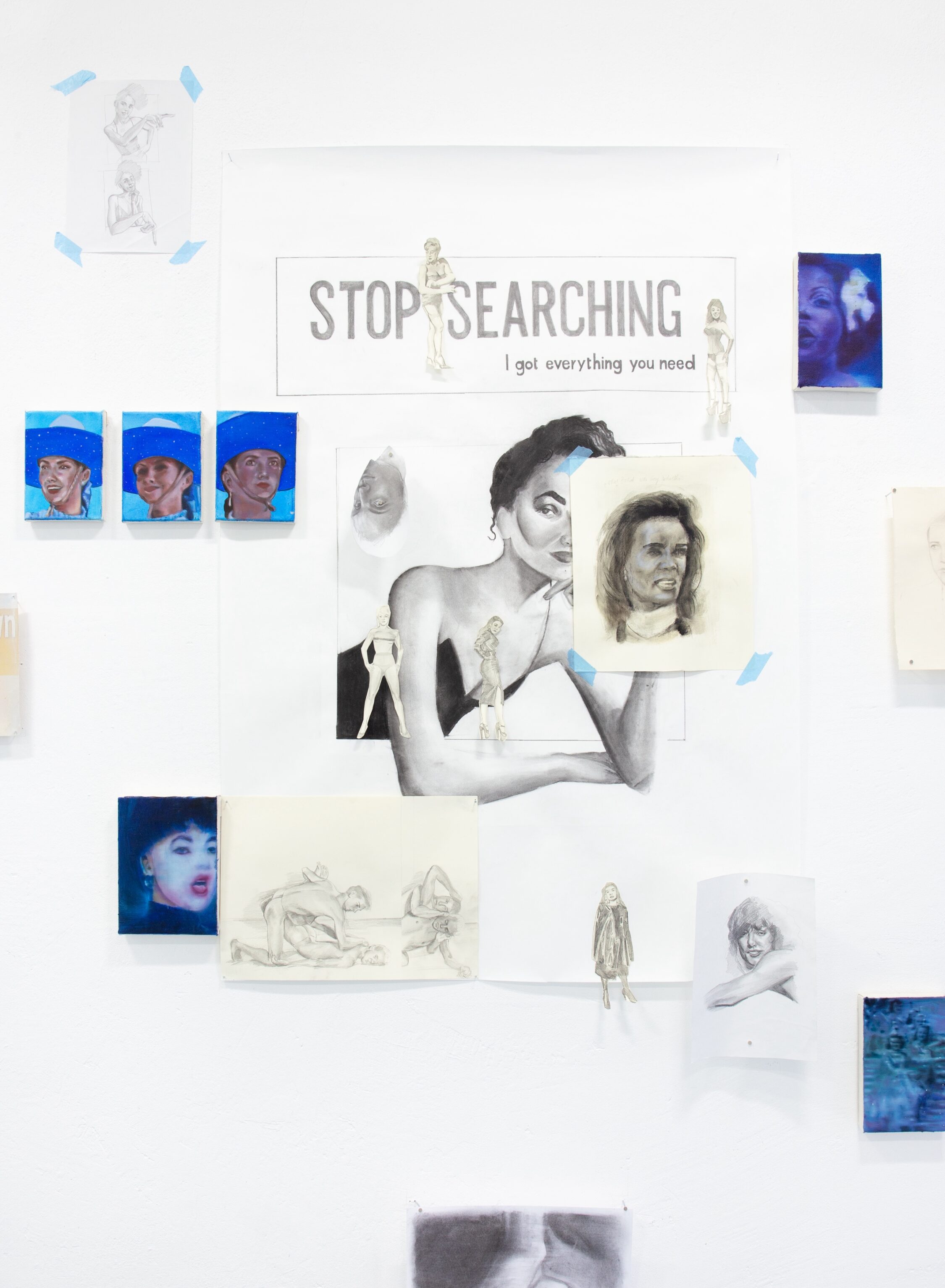 sonneundsolche – Stop Searching (I got everything you need) Malerei | Blau | Porträt Malerei | Blau | Porträt