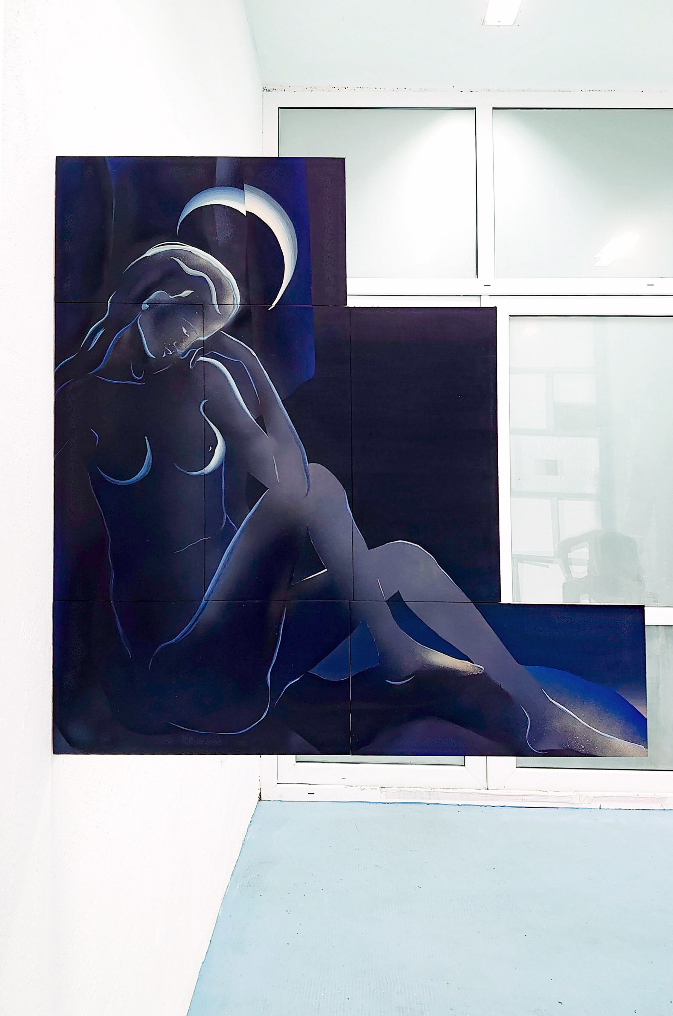 Malerei | Figur | Blau | Installation